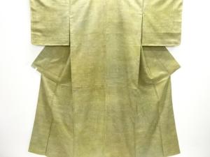 未使用品　草葉模様手織り紬着物